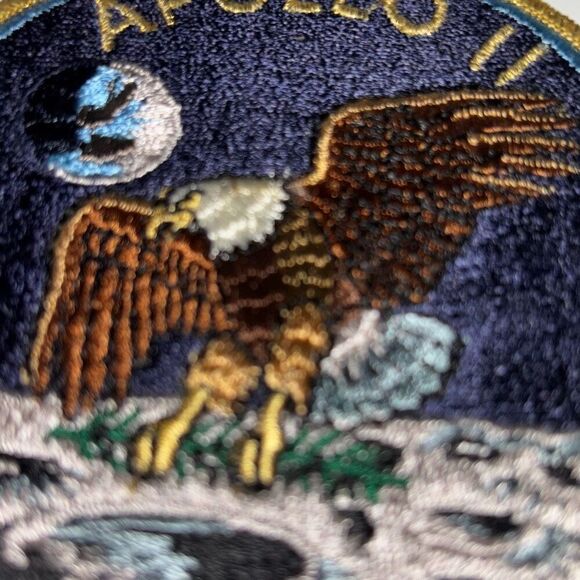 Vtg/Original Apollo 11 XI BIG Crew Patch Texas Art Embroider NASA+ parking pass - Picture 3 of 7